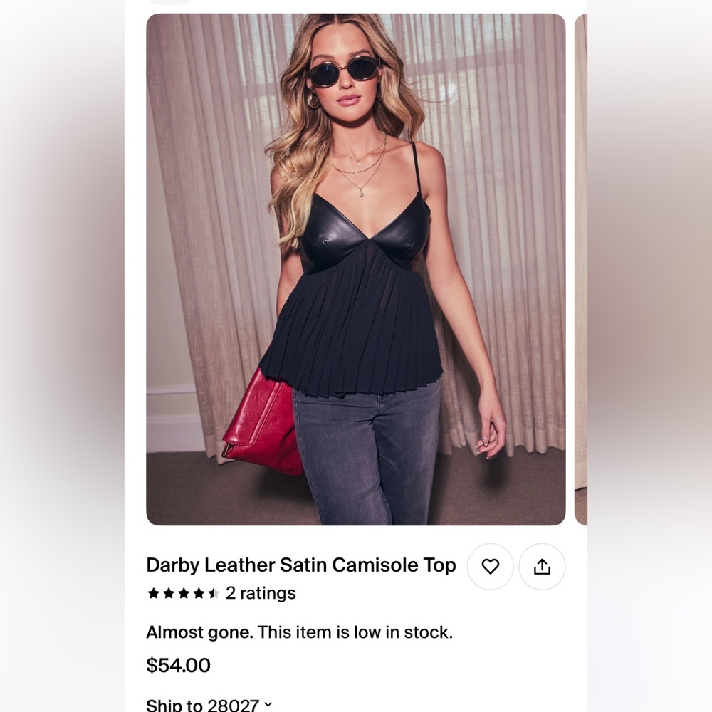 Vici Black Pleated Tank Top